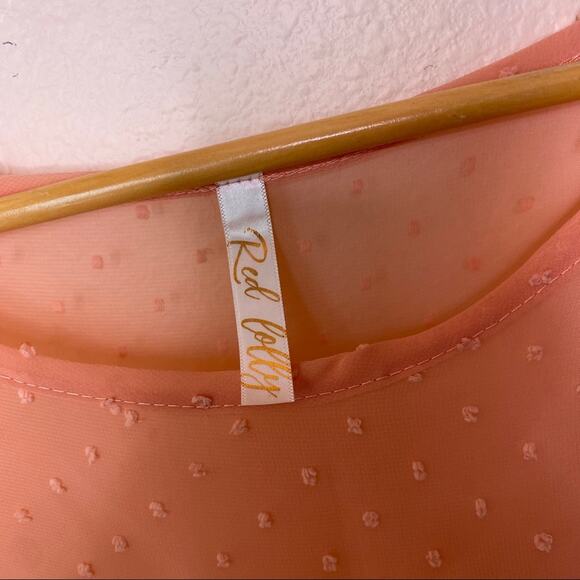 Red Lolly Orange Bell Sleeve Dotted Top Large - Picture 2 of 10